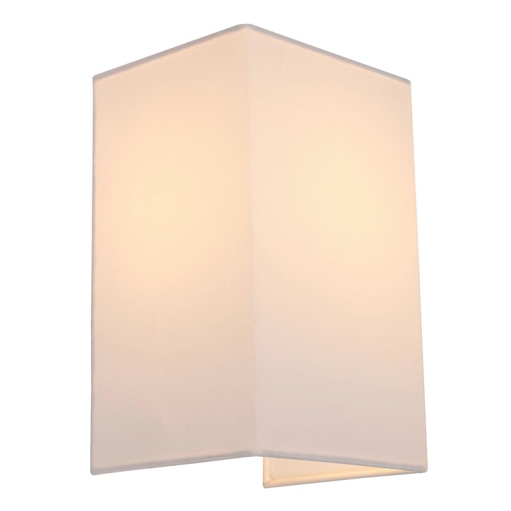 Stylish Lighting Louisiana 1 Light Rectangular White Fabric Wall Light