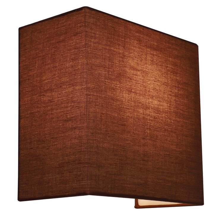 Stylish Lighting Louisiana 1 Light Square Mocha Fabric Wall Light