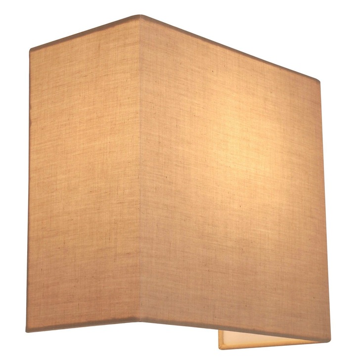 Stylish Lighting Louisiana 1 Light Square Taupe Fabric Wall Light