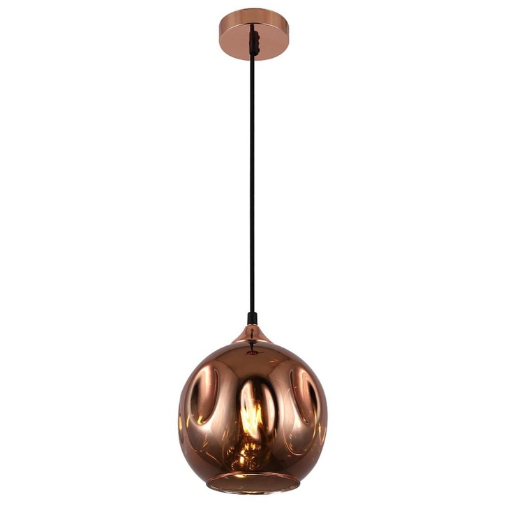 Stylish Lighting Miami Antique Brass Small Single Pendant Complete With Champange Glass