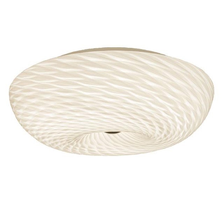 Stylish Lighting Miami White Glass Flush LED Bathroom Ceiling Light - IP44, 4000K