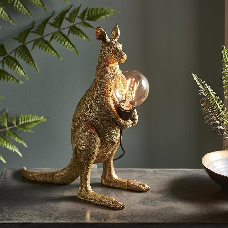 Thorlight Kiana Vintage Gold Kangaroo Table Lamp