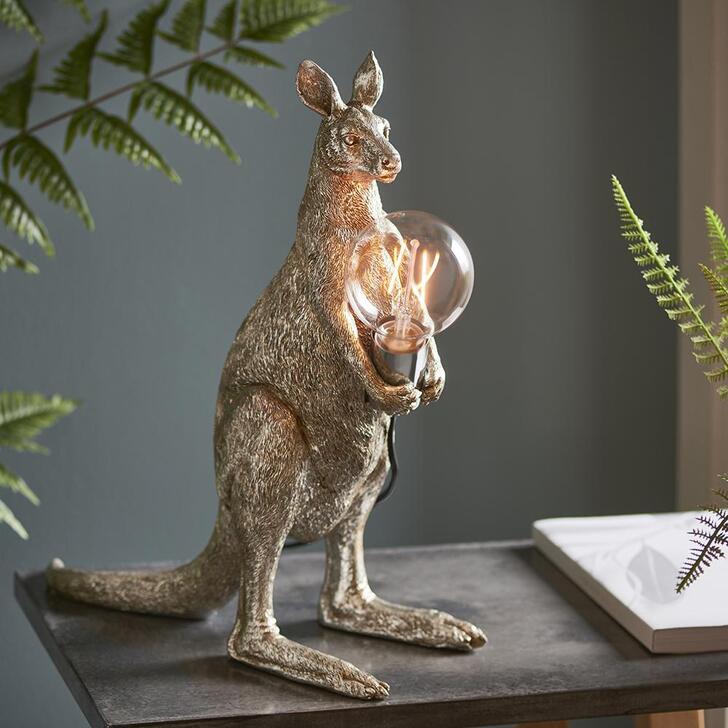 Thorlight Kiana Vintage Silver Kangaroo Table Lamp