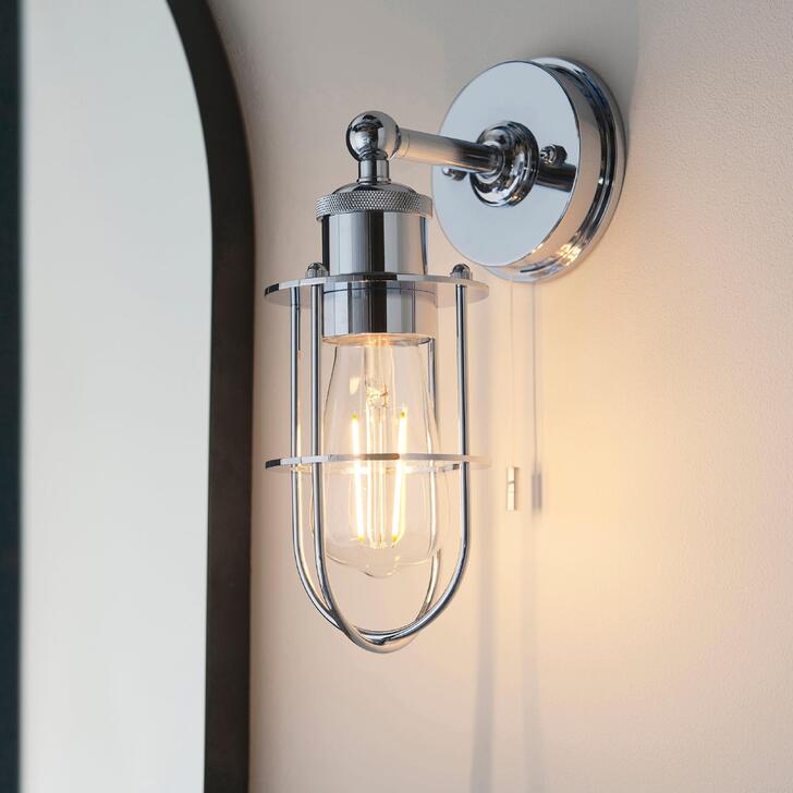 Thorlight Kinsley Polished Chrome Single Bathroom Wall Light - IP44