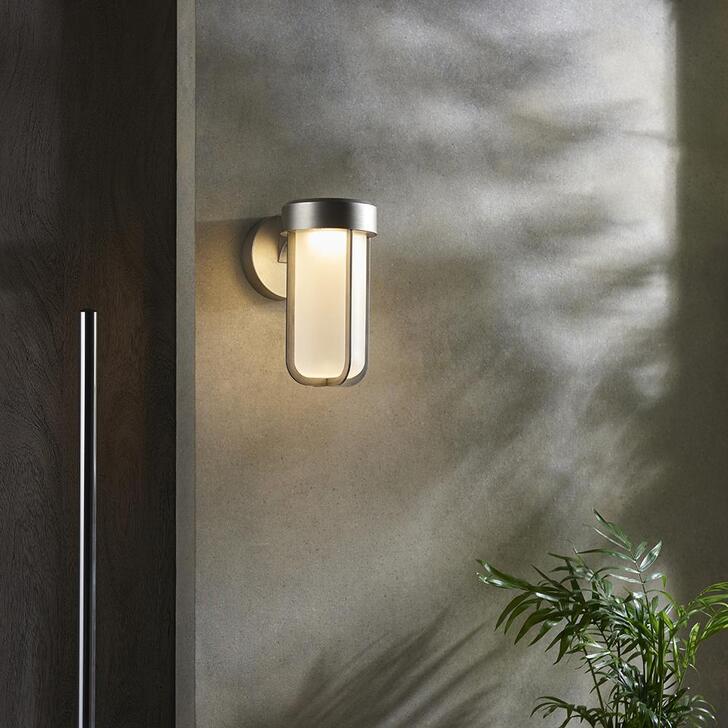 Thorlight Vada Brushed Silver Finish LED Exterior Wall Light Complete With Frosted Glass - IP44, 2700K