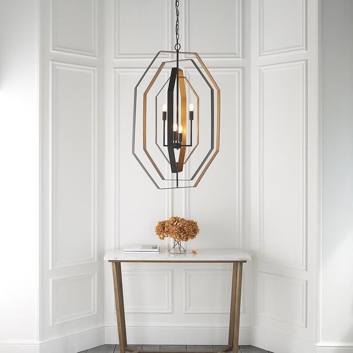 Thorlight Zorion Aged Bronze & Antique Gold Finish 4 Light Pendant