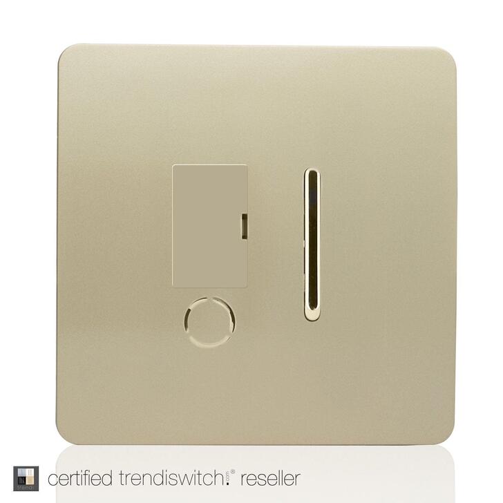 Trendi, Artistic Modern Switch Fused Spur 13A With Flex Outlet Champagne Gold Finish