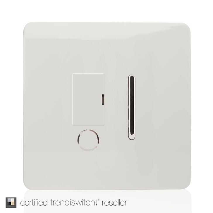 Trendi, Artistic Modern Switch Fused Spur 13A With Flex Outlet Gloss White Finish