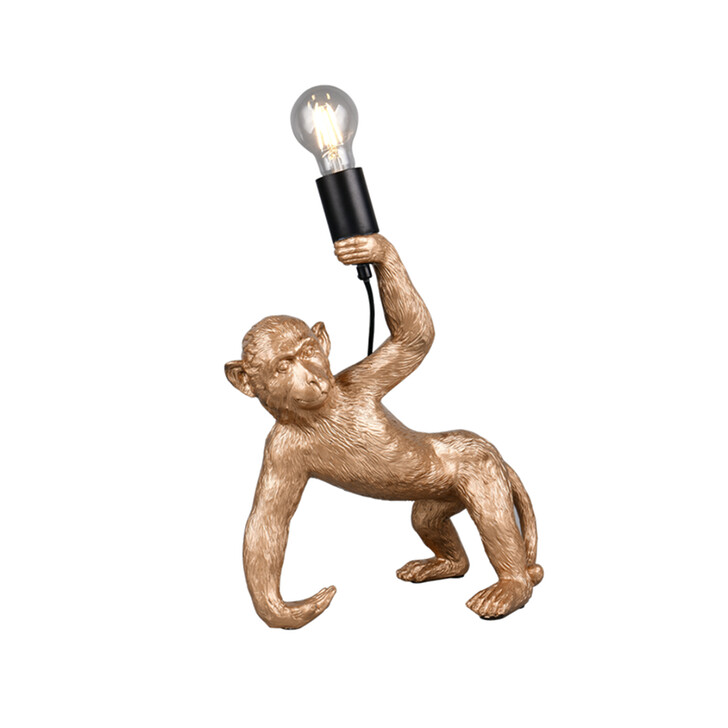 Trio Lighting Bobo Gold Resin Monkey Table Lamp