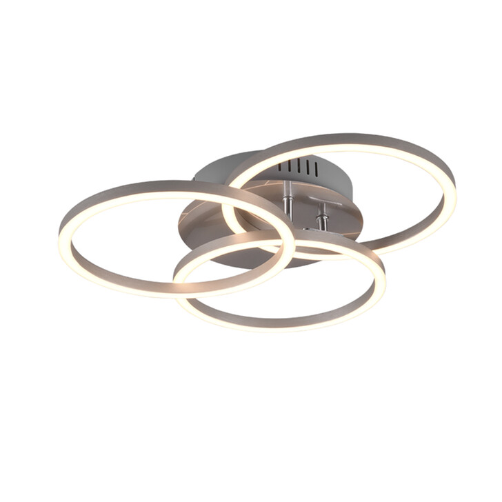Trio Lighting Circle Matt Nickel Round Flush Swivelling Ceiling Light - Remote Control