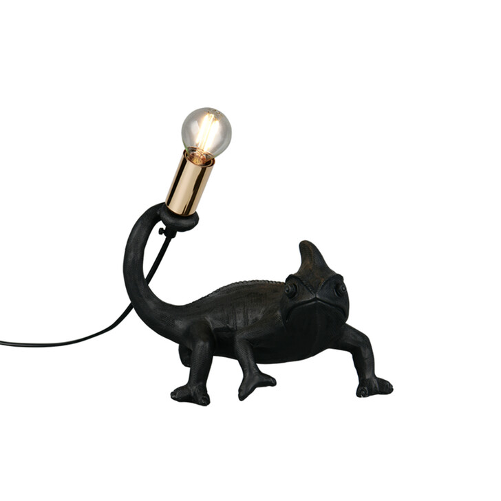 Trio Lighting Crawly Black Resin Chameleon Table Lamp