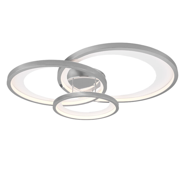 Trio Lighting Granada Chrome Triple Ring Flush LED Ceiling Light - 3000K, 3 Stage Dimming