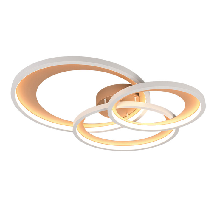 Trio Lighting Granada Coffee/Warm Grey Triple Ring Flush LED Ceiling Light - 3000K, 3 Stage Dimming