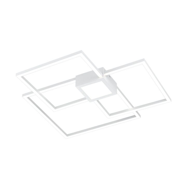 Trio Lighting Hydra Matt White Square LED Flush Ceiling Light - 4000K, 3 Stage Dimming