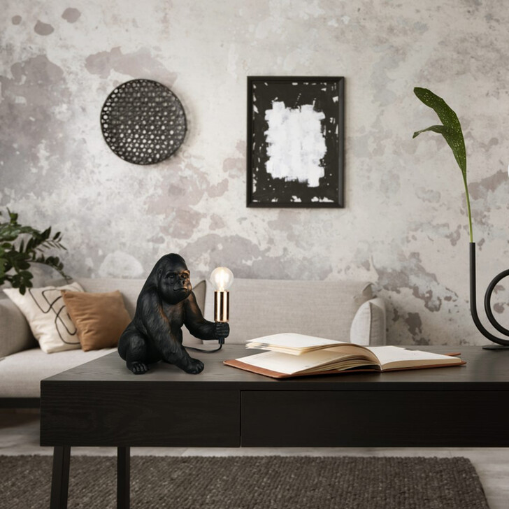 Trio Lighting Kong Black Resin Table Lamp