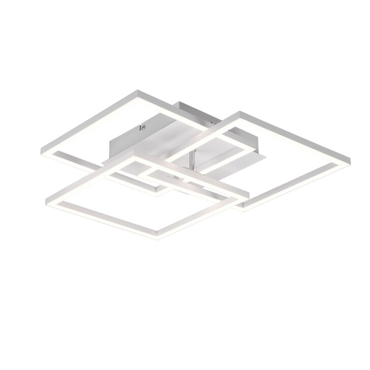 Trio Lighting Mobile Matt White Square Flush Swivelling Ceiling Light - Remote Control