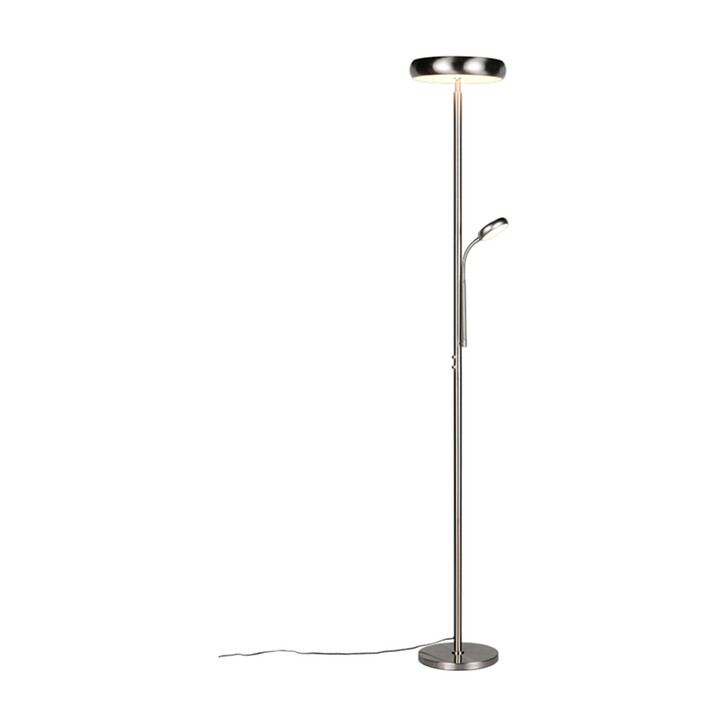 Trio Lighting Palermo Matt Nickel Mother & Child Adjustable Floor Lamp - Remote Control