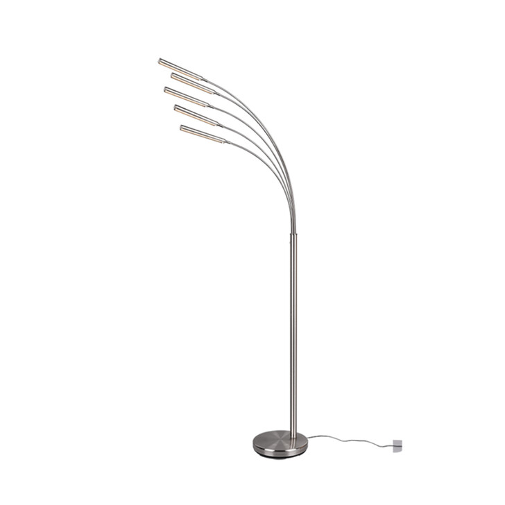 Trio Lighting Reed Matt Nickel 5 Arm LED Floor Lamp - Dimmable