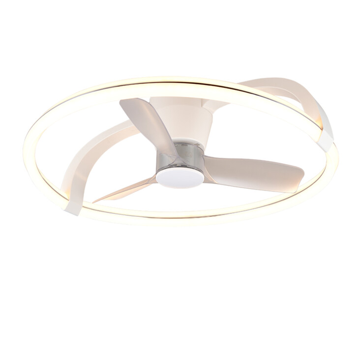 Trio Lighting Stockholm Matt White Remote Control LED Ceiling Fan