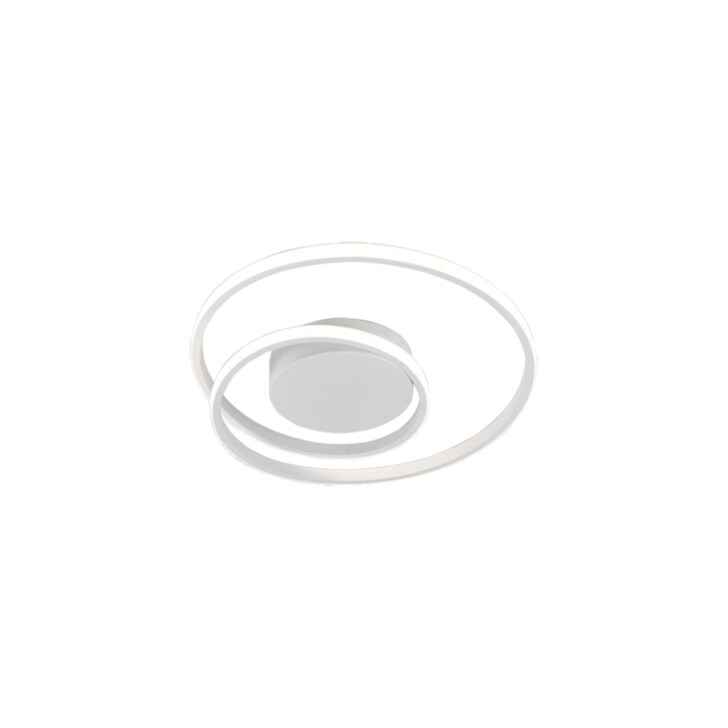 Trio Lighting Zibal Matt White Round Swirl LED Flush Ceiling Light - 3000K, 3 Stage Dimming