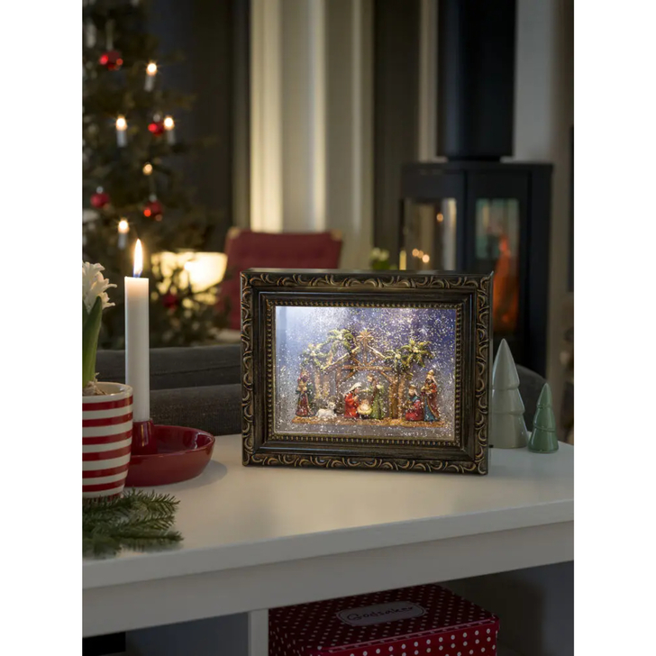 Water Lantern Photo Frame Nativity Led B/O 4 x AA