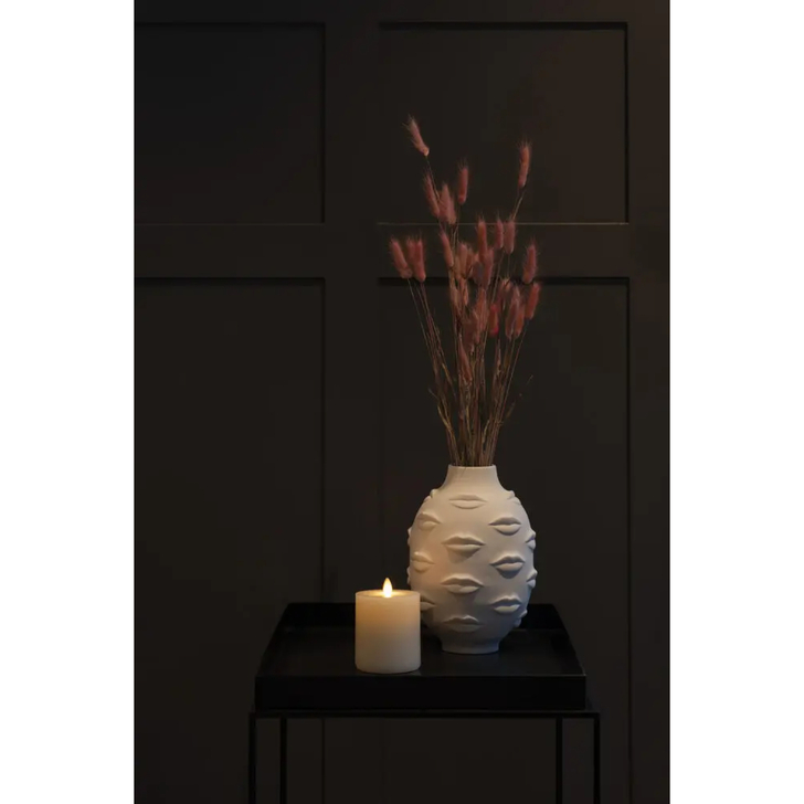 Wax Candle Ivory Warm White Led 8.1 x 10.1cm 2xC