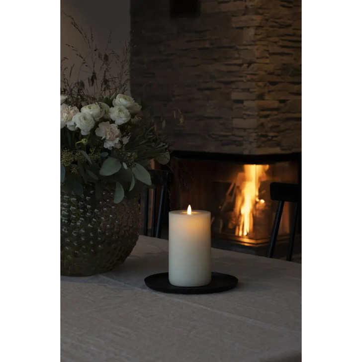 Wax Candle Ivory Warm White Led 9.6 x 18.2cm 2xD