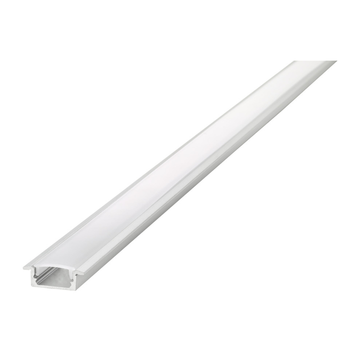 White Aluminium LED Strip Profile Recessed 2M With Frosted Diffuser 23.2 X 7.9MM For IP65 Max 12MM Width Strip