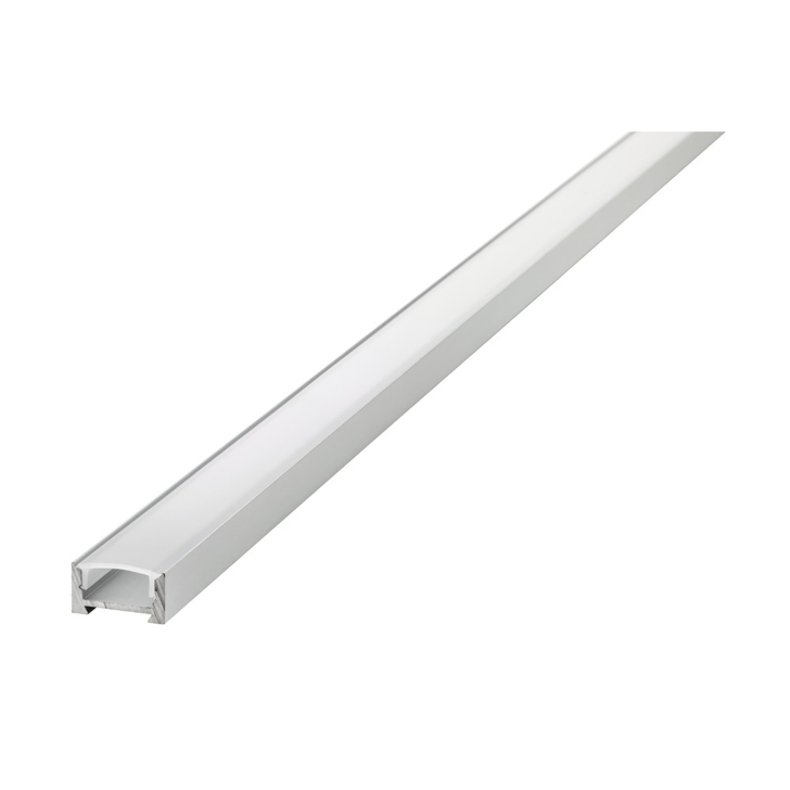 White Aluminium LED Strip Profile Surface Mount 1M With Frosted Diffuser 16.2 X 8.57MM For IP33 Max 12MM Width Strip