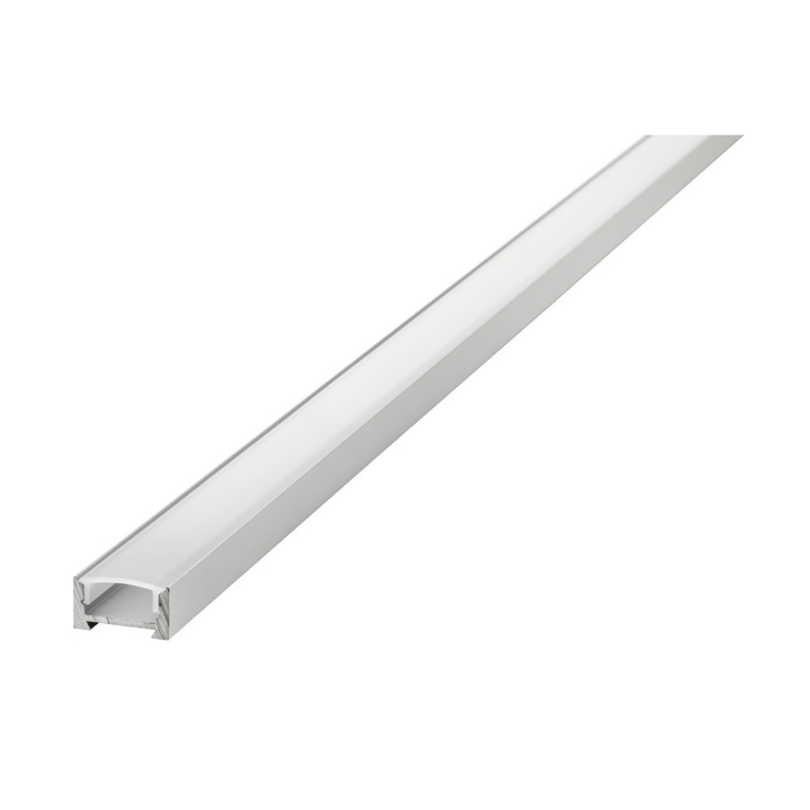White Aluminium LED Strip Profile Surface Mount 2M With Frosted Diffuser 16.2 X 8.57MM For IP33 Max 12MM Width Strip