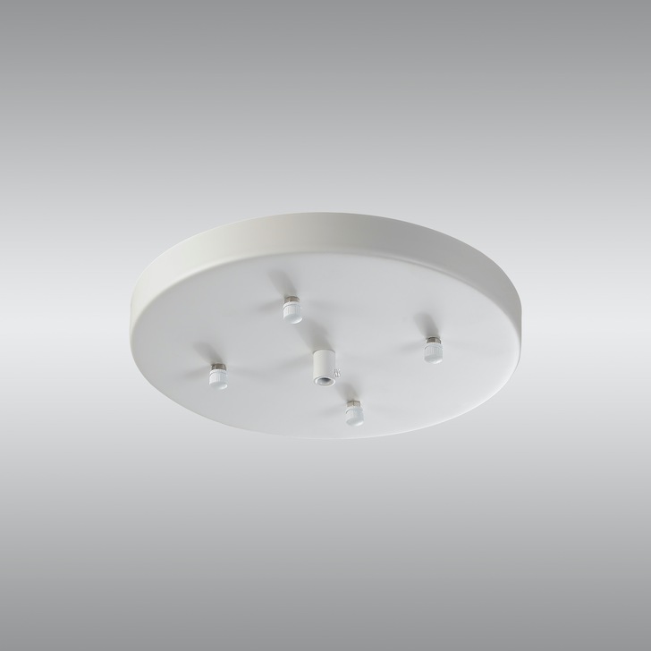 White No Hole Ceiling Plate - 23cm