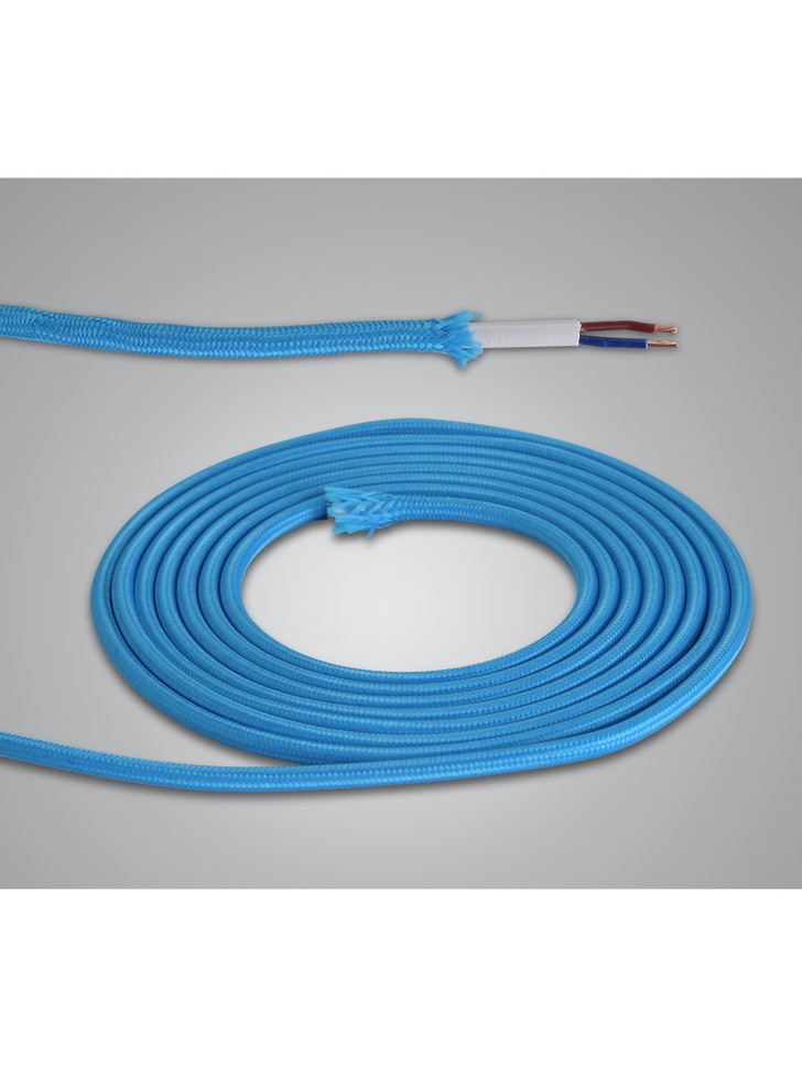 1 Metre Of Blue Braided 2 Core 0.75mm Cable