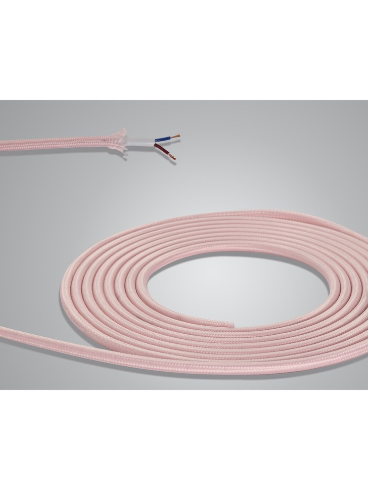 1 Metre Of Pink Braided 2 Core 0.75mm Cable