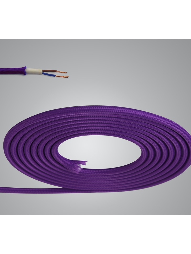 1 Metre Of Purple Braided 2 Core 0.75mm Cable