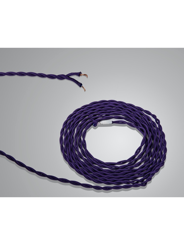 1 Metre Of Purple Braided Twisted 2 Core 0.75mm Cable