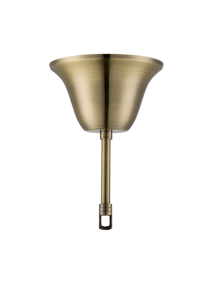 145mm Antique Brass Bell Cup Ceiling Rose With Hook Plate And Rod