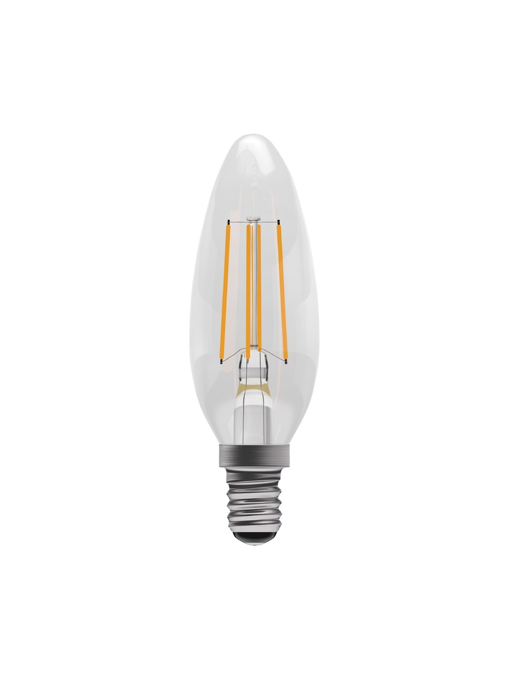 3.3W LED Clear Candle Light Bulb E14 Cool White 4000K