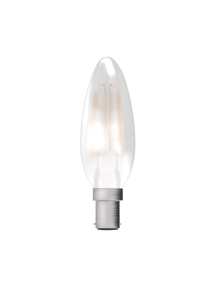 3.3W LED Satin Candle Light Bulb B15 Warm White 2700K