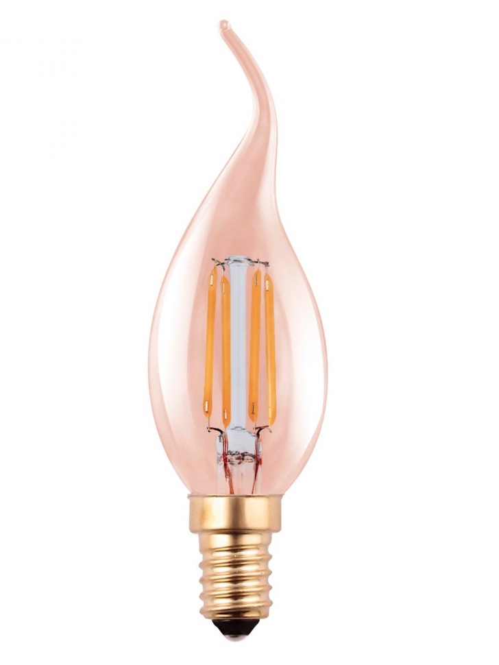 4W E14 AMBER FLAME TIPPED DIMMABLE LED CANDLE LAMP - 2200K