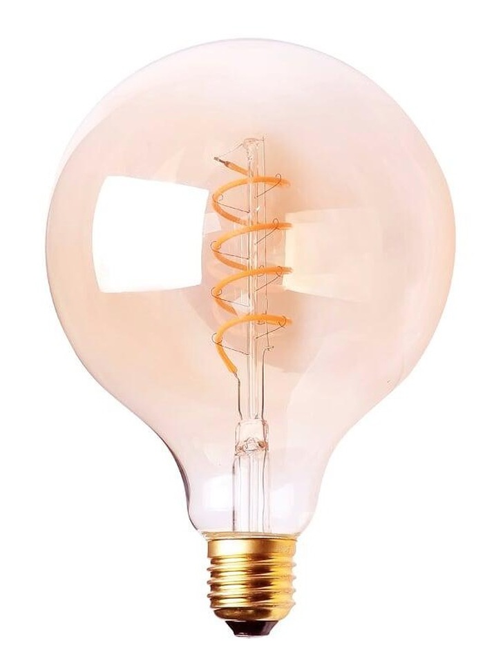 4W E27 AMBER DIMMABLE SPIRAL DIMMABLE LED 125MM GLOBE LAMP - 1800K