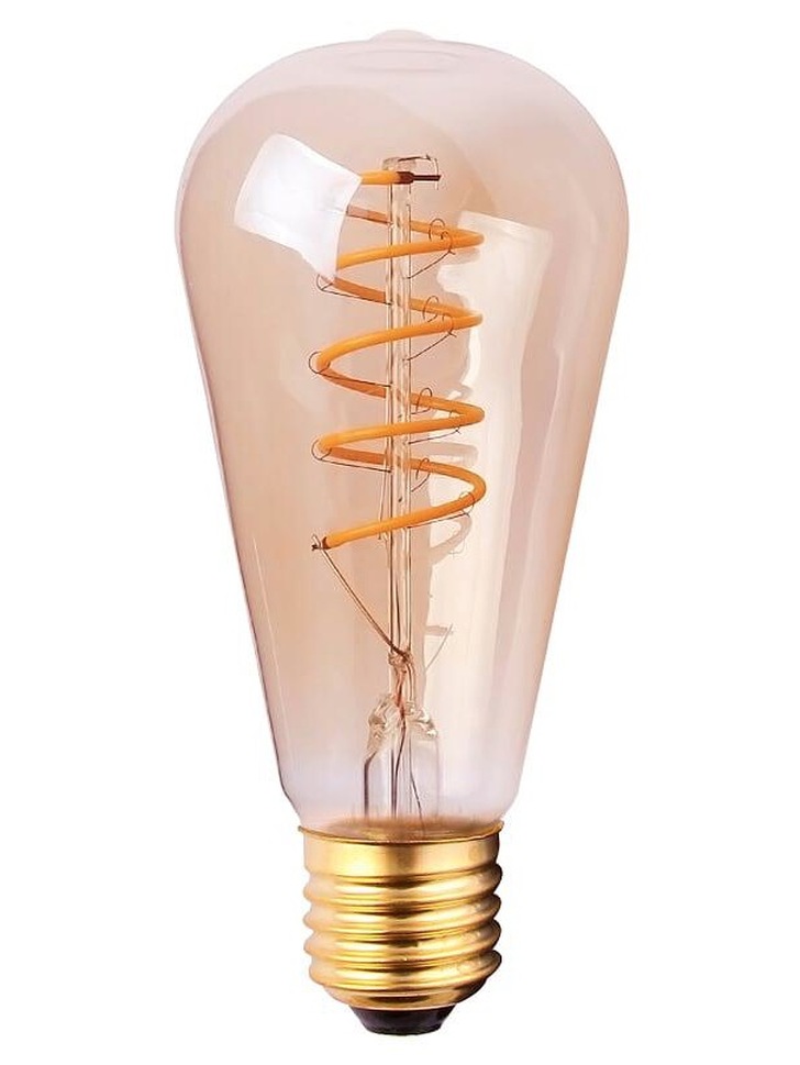 4W E27 AMBER DIMMABLE SPIRAL DIMMABLE LED VALVE LAMP - 1800K