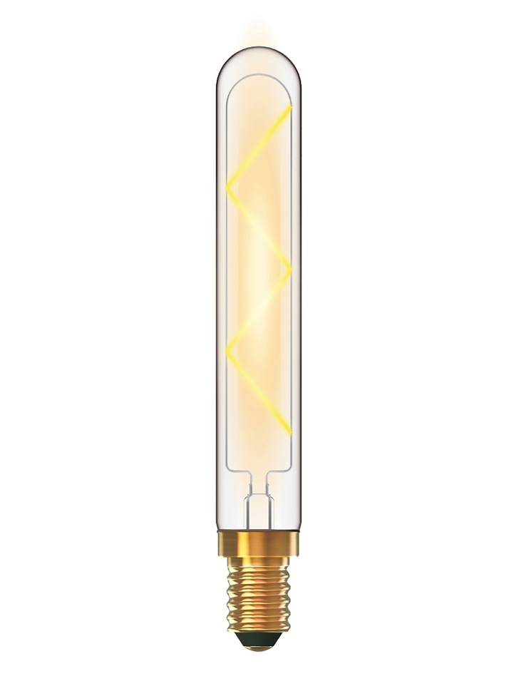 4W LED Classic Deco Clear Dimmable 185mm Tubular Lamp With Decorative Filament - E14, 2700K