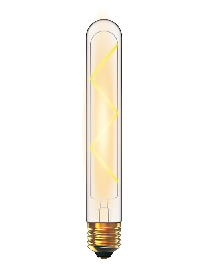 4W LED Classic Deco Clear Dimmable 185mm Tubular Lamp With Decorative Filament - E27, 2700K