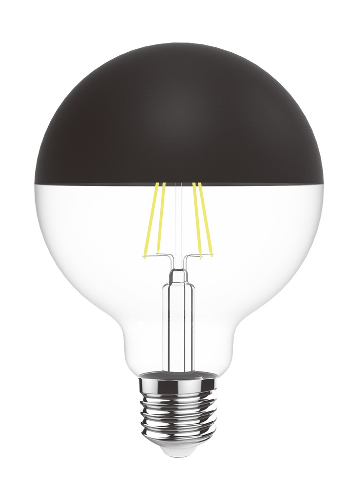 4W LED Classic Deco Clear Dimmable G80 Globe Lamp With Black Top - E27, 2700K