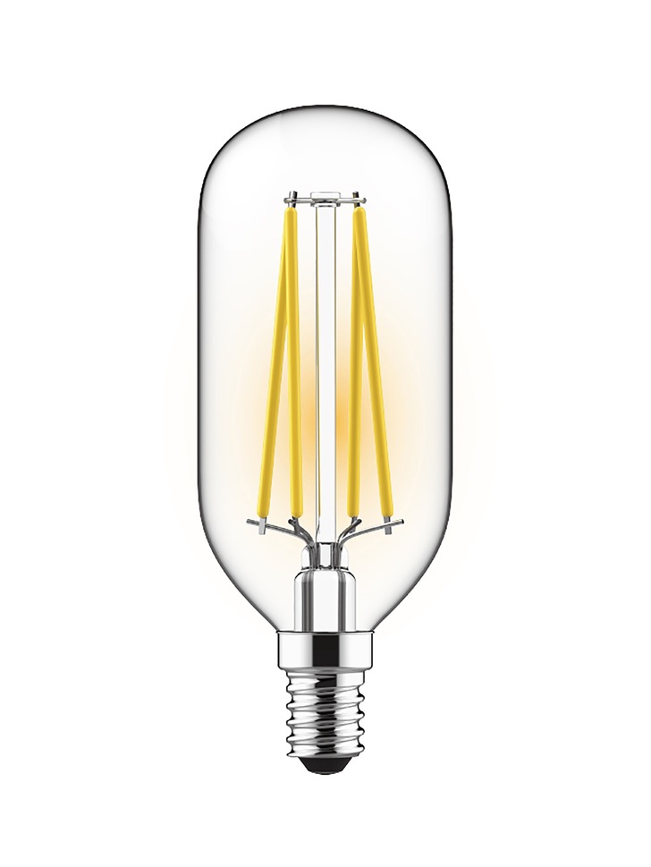 4W LED Classic Deco Clear Dimmable T45 Lamp With Decorative Filament - E14, 4000K