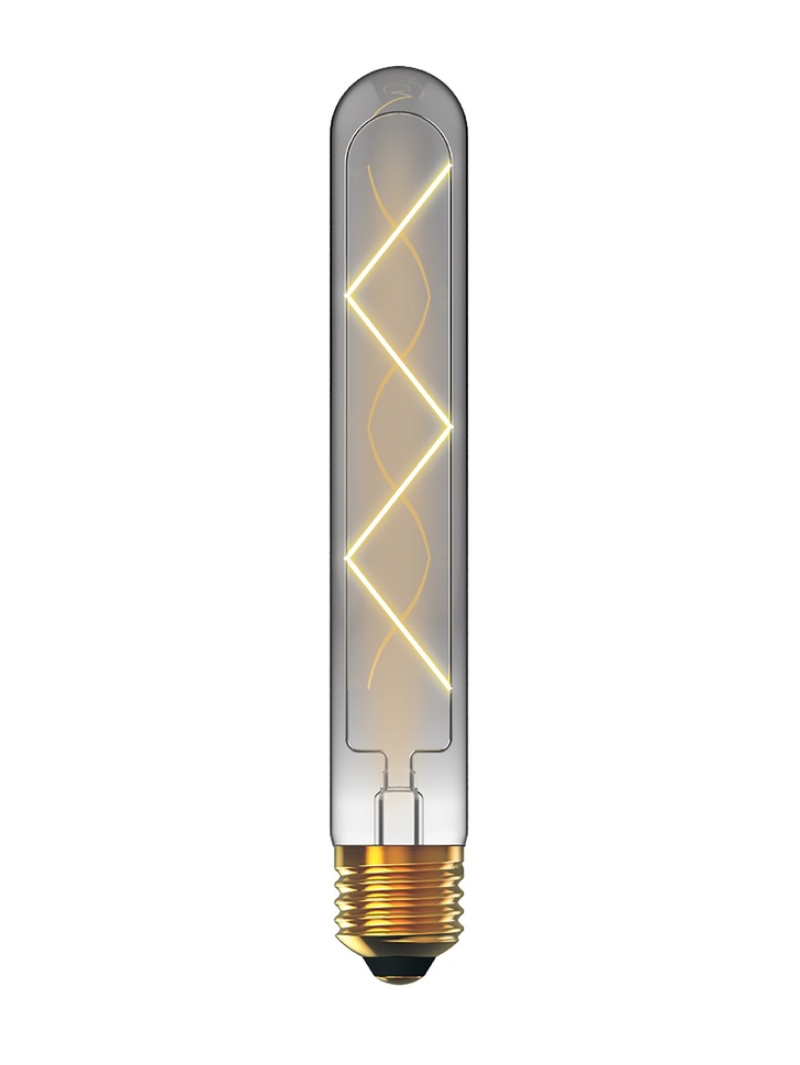 4W LED Classic Deco Smoke Finish Dimmable 185mm Tubular Lamp With Decorative Filament - E27, 4000K