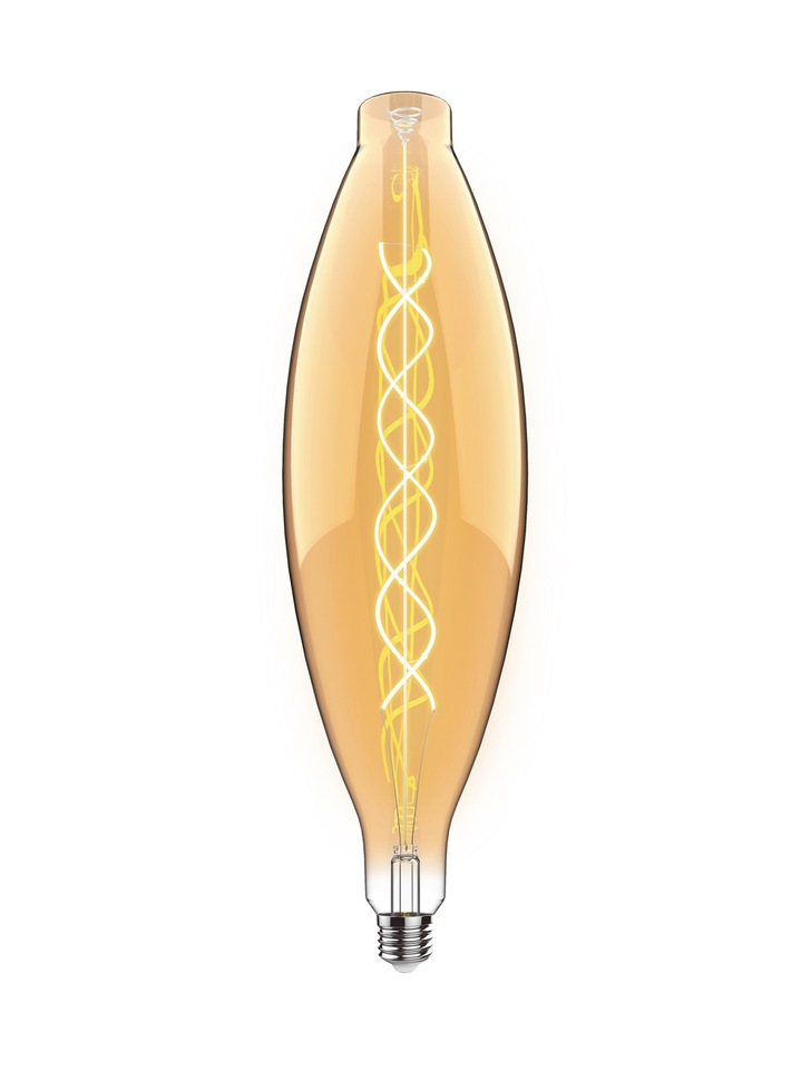 4W LED Classic Style Amber Finish Dimmable Lamp - E27, 2100K