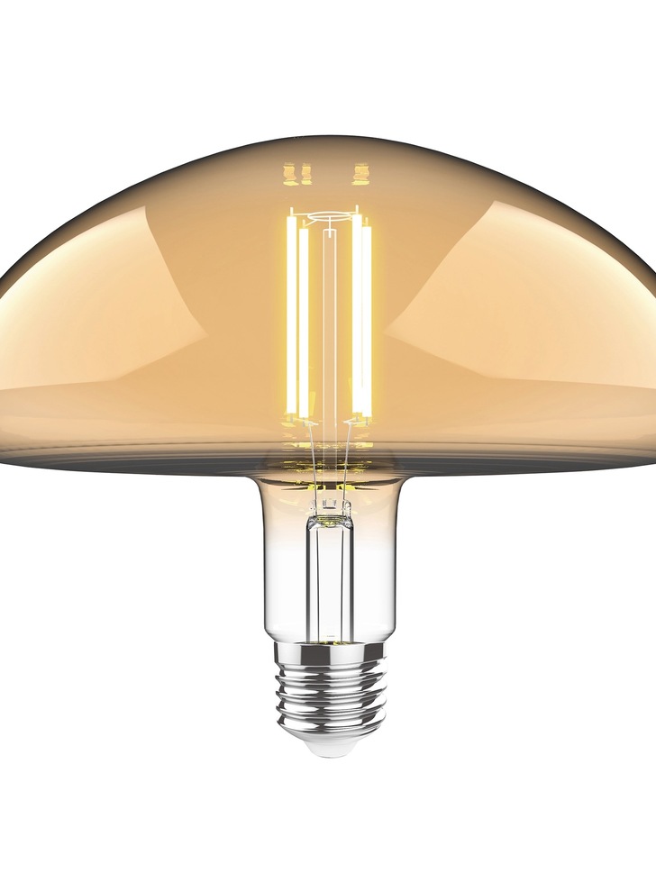 4W LED Classic Style Amber Finish Dimmable Mushroom Lamp - E27, 2100K