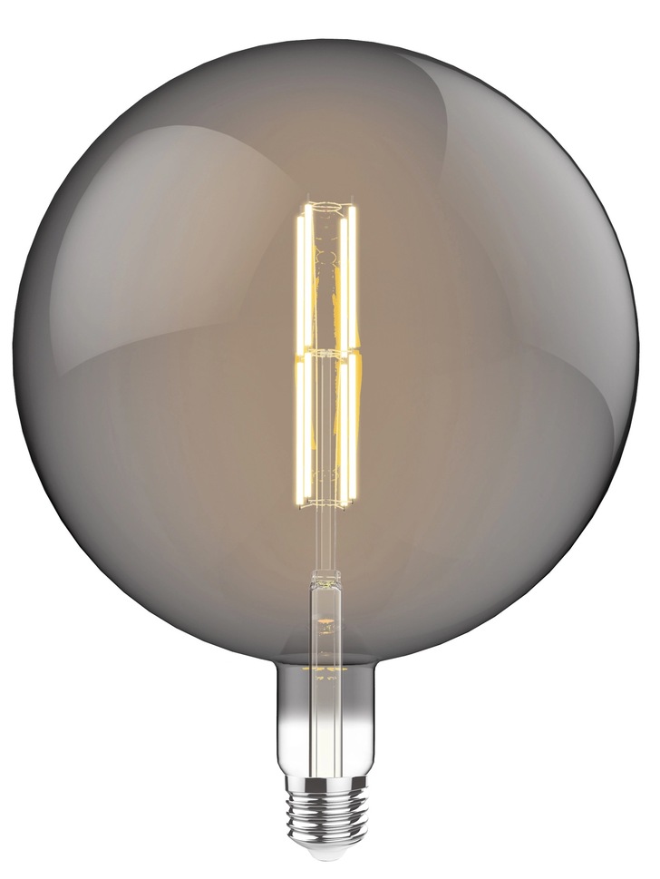 4W LED Classic Style Smoke Finish Dimmable Globe Lamp - E27, 2100K