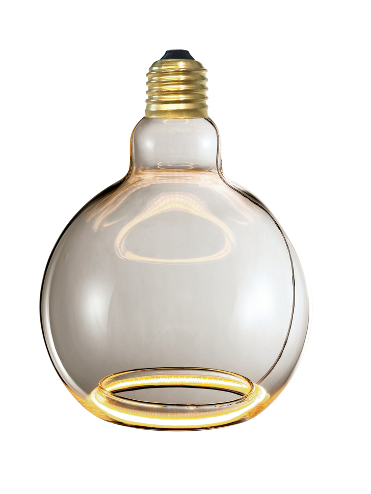 6W E27 LED Angel Smoked Globe Light Bulb Small - 1900K